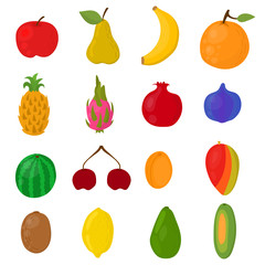 Bright Berries and Fruits isolated