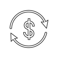 Dollar Exchange Icon. Currency exchange icon. Money Transfer sign.