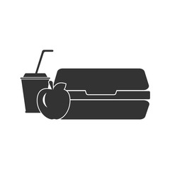 lunch box icon, simple vector illustration