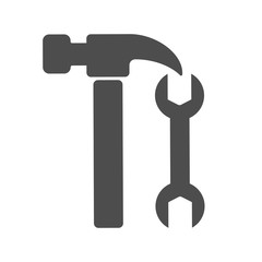 Wrench and hammer, vector image