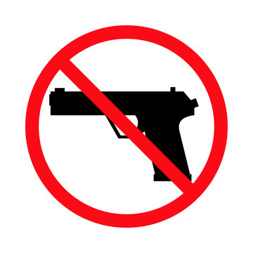 No weapons and guns. Vector sign isolated on white background. Do not  shoot - icon.