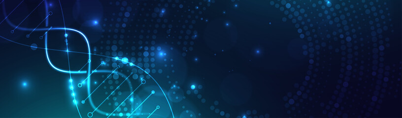 Science template, wallpaper or banner with a DNA molecules. Vector illustration.