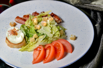 caesar salad on a white plate