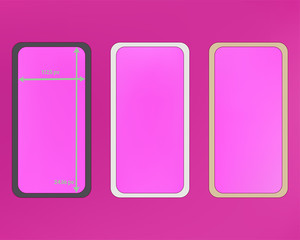 Mesh, magenta colored phone backgrounds kit.