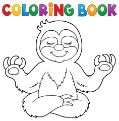 Coloring book happy sloth theme 1