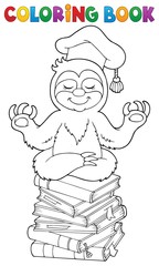Coloring book sloth teacher