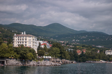 Fototapeta na wymiar Croatia Opatija riviera Rijeka Abbazia Beautiful summer sea Kastav Volosko