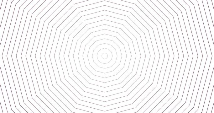 Octagon wave concentric animation multicolored abstract  hypnotic background. Minimal and multicolor loop. Radio wave octagone polygonal shape