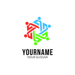 abstract logo template, teamwork, family, office