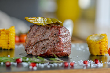 steak minion on black slate in the author's filing macro