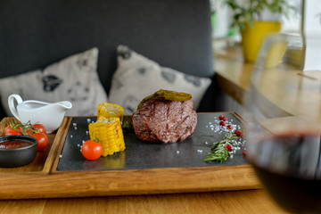 steak minion on black slate in the author's filing macro