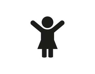 Obraz premium Child, girl icon. Vector illustration, flat design.
