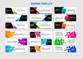 Bundle of 18 Vector abstract design banner web template.