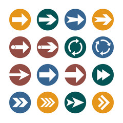 Arrow icon set. Vector illustration, flat design.