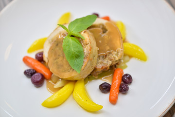 jelly in the author's serving on a white plate close-up