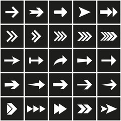 Arrow icon set. Vector illustration, flat design.