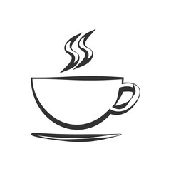 Cup of hot coffee or tea isolated on the white background