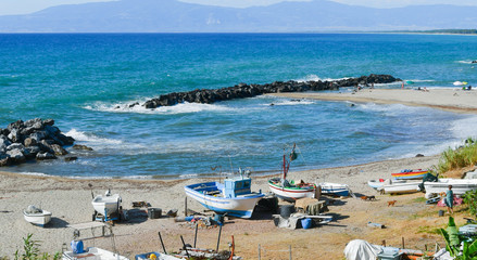 Beach of Pizzo Calabro close to Tropea in the south of Italy