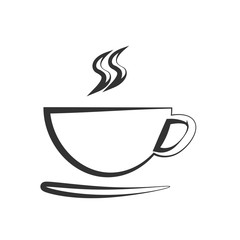 Cup of hot coffee or tea isolated on the white background
