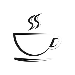 Cup of hot coffee or tea isolated on the white background