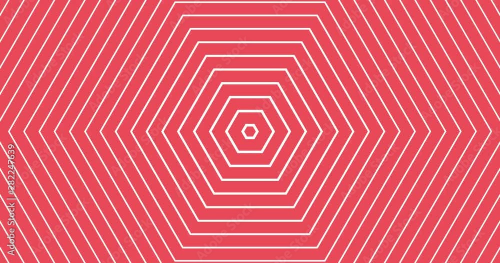 Poster hexagon lines radio wave animation with multicolored transitions. minimal poygonal footage for backd