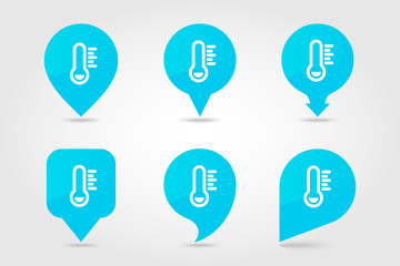 Thermometer Frost Cold pin map icon. Weather