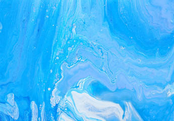 photography of abstract marbleized effect background. Blue and white creative colors. Beautiful paint