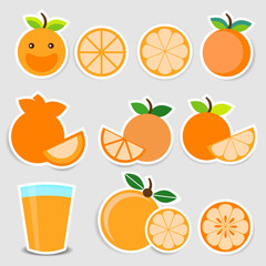 cute orange sticker set