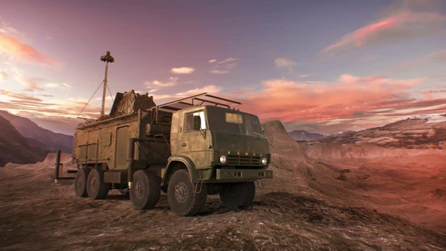 Defense Military Vehicle Scans Territory