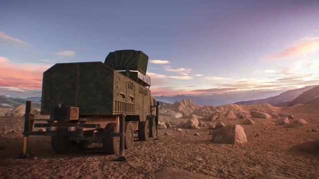 Defense Military Vehicle Scans Territory