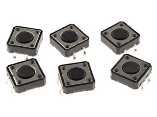 Obraz premium Push buttons, isolated on white; electronics components