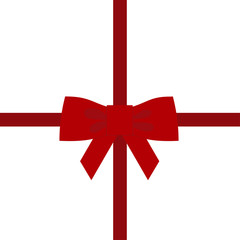 Vector illustration of a red bow for gift wrapping