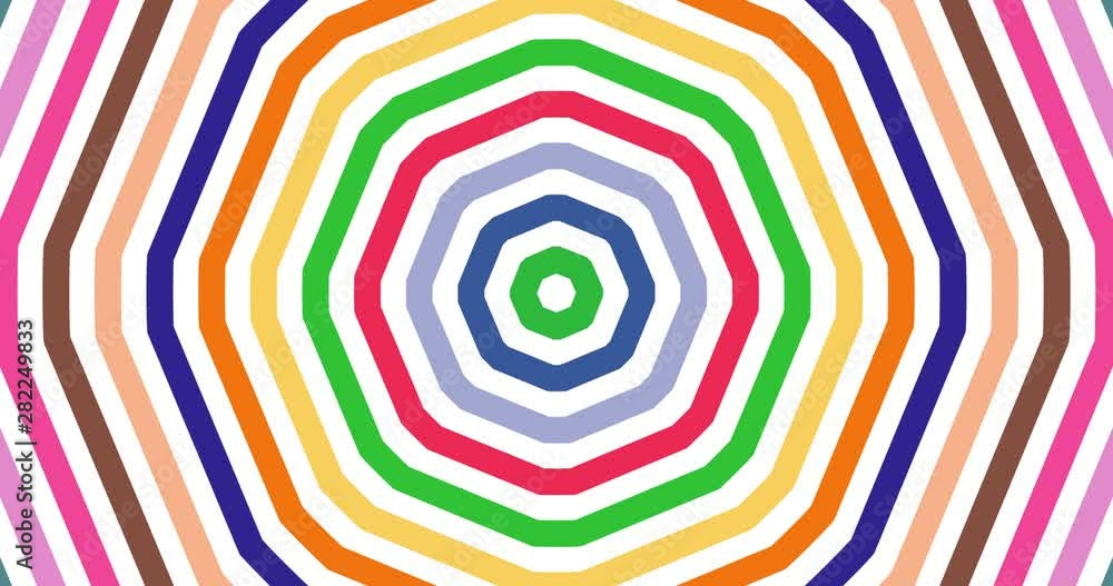 Aufkleber abstract concentric geometric waves shapes in multicolor animation. hypnotic graphic effect with fas