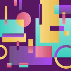 Abstract modern violet ground with geometric objects