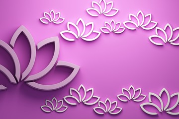 Lotus flower background. 3D Render Illustration