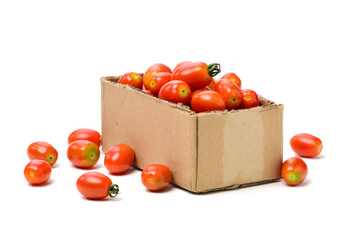 cherry tomatoes on white background 