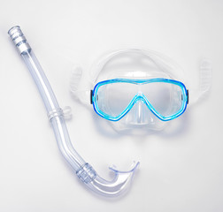 mask and snorkel, isolated on white background