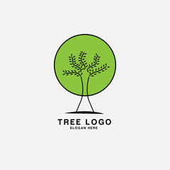 Obraz premium Tree logo illustration. Vector silhouette of a tree