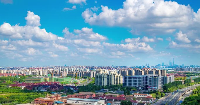 Urban buildings and real estate in the suburbs of Shanghai, China