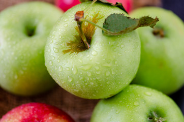 Red and green apples