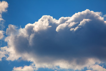landscape with summer clouds and blue sky