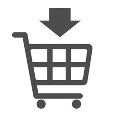 add to cart icon isolated on white background. black friday cart shopping flat icon for web, mobile and user interface design