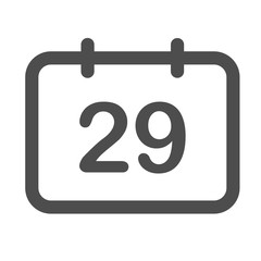 black friday 2019 calendar date icon isolated on white background. november 29 calendar date flat icon for web, mobile and user interface design