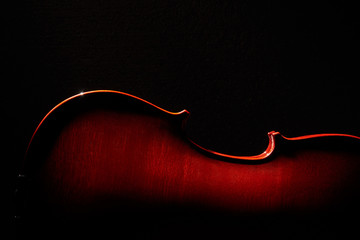 Violin on a black background