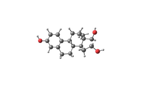 Rotating Estriol Hormone molecular structure