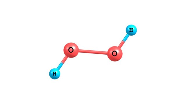 Hydrogen peroxide molecule rotating video