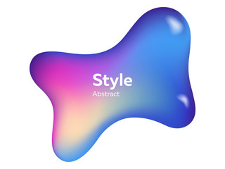 Three dimensional violet, blue, beige abstract element