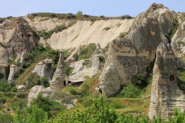 Cappadocia is a region in central Turkey. Magical chimneys in Pashabag (Valley of the Monks) and Goreme Valley.