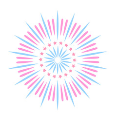 Colorful firework. Celebration fire firework, christmas pyrotechnics firecracker for winter party festival birthday celebration or anniversary firecracker background isolated vector