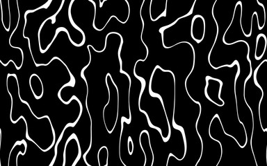 Abstract seamless vector pattern. Water, ripples, bark. Black and white. Isolated